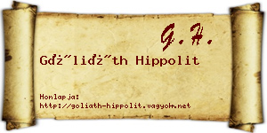 Góliáth Hippolit névjegykártya